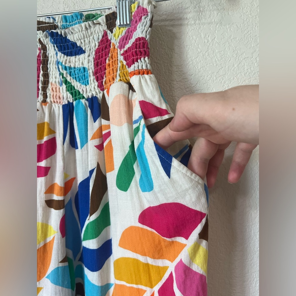 Tabitha Brown Target Wide Leg Pants Size Medium Botanical Cover Up Vacation - Picture 4 of 11